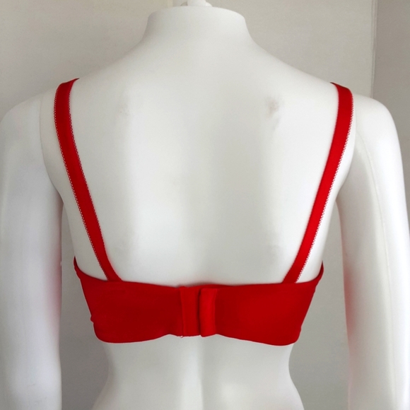 SPARKLY RED LACE UNDER WIRE CAGE BRA SZ 40C - Picture 6 of 9